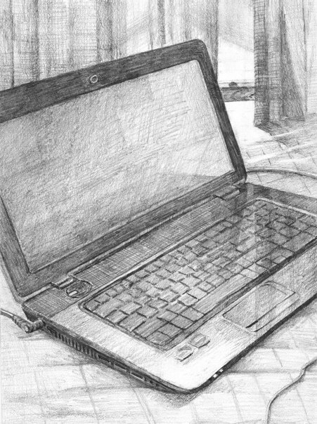 Компьютер рисунок карандашом