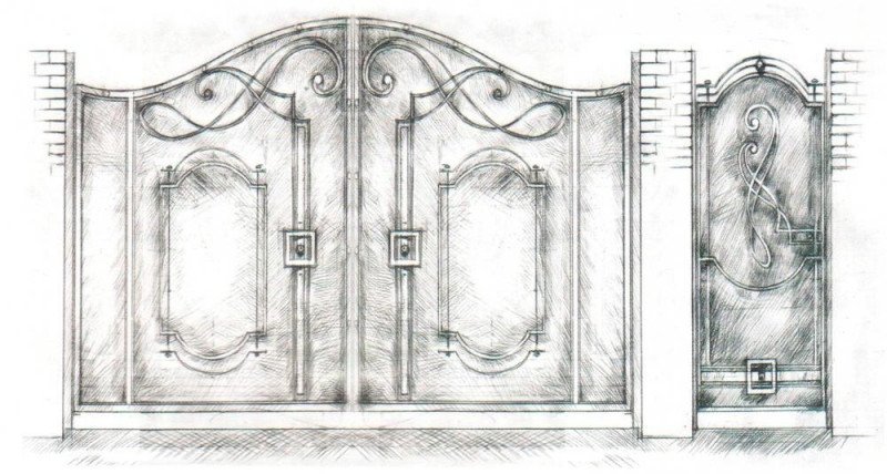 Калитка кованая эскиз