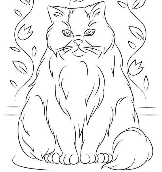 Кошки. Раскраска