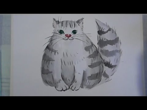 Лёгкий рисунок кота боюна