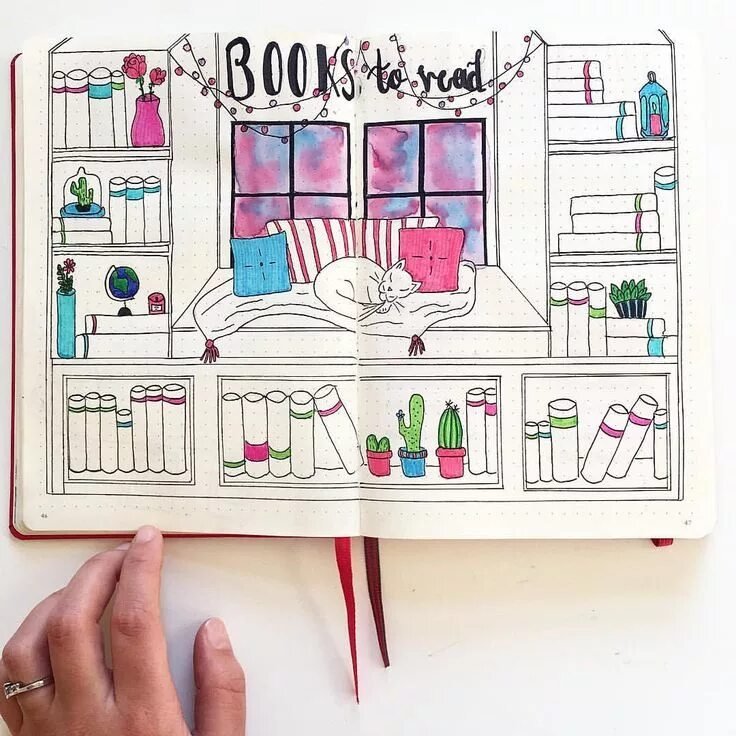 Книжная полка буллет джорнал