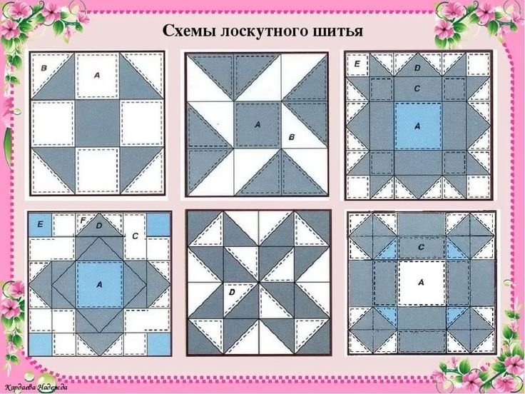 Шитьё из лоскутков для начинающих схемы