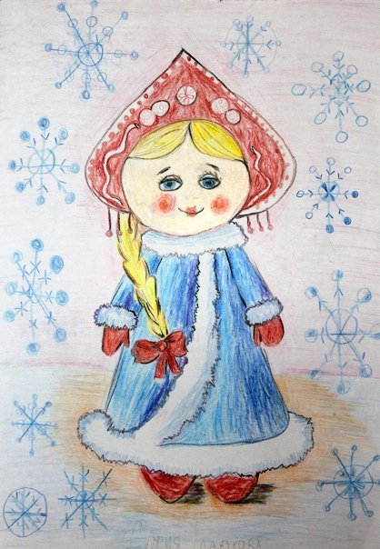 Рисунок Снегурочки для детей
