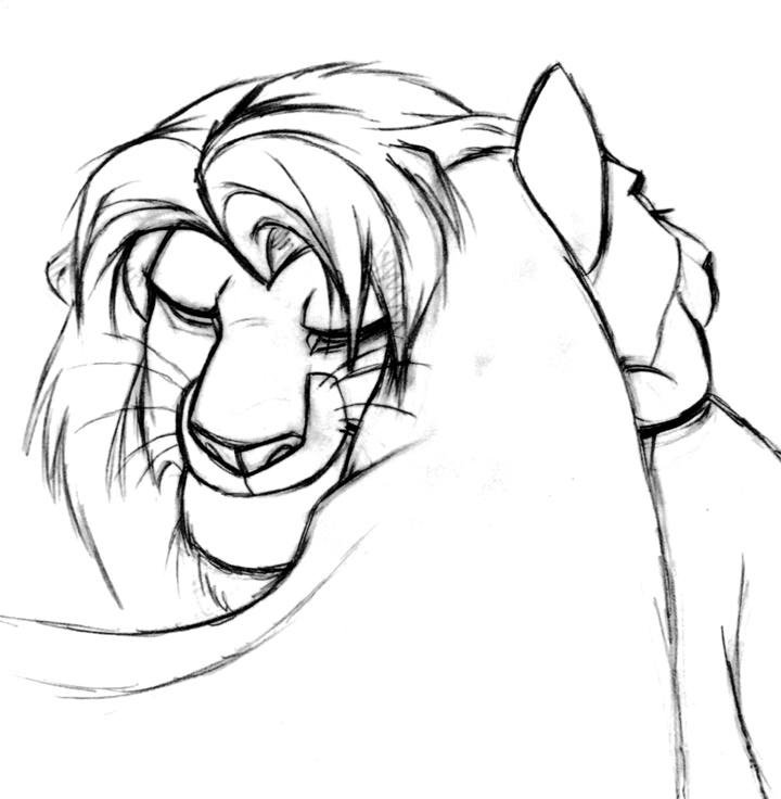 Король Лев Симба для срисовки