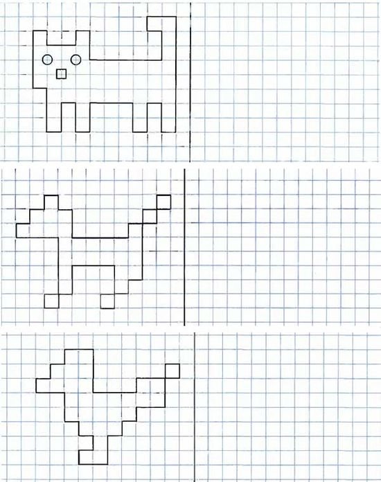 Рисование по клеткам для детей