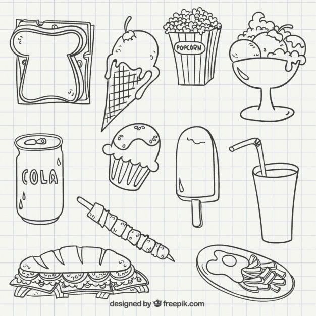 Рисунки для срисовки еда легкие