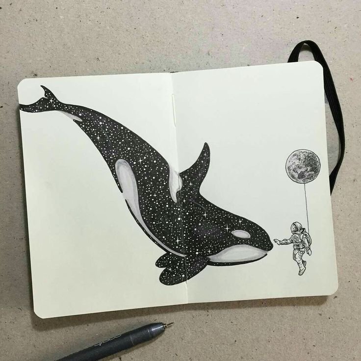 Рисунки черной ручкой