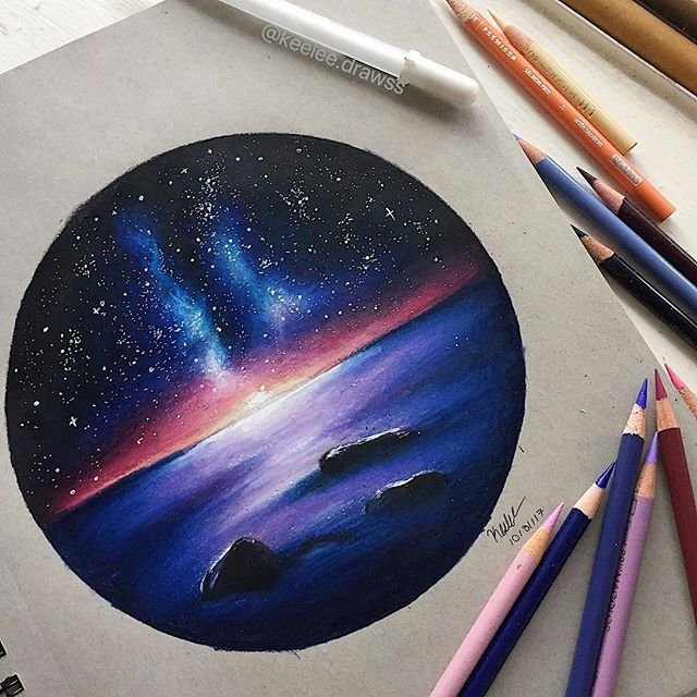 Космос гуашью