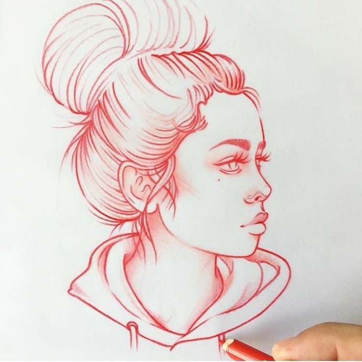 Рисунки для срисовки девушки