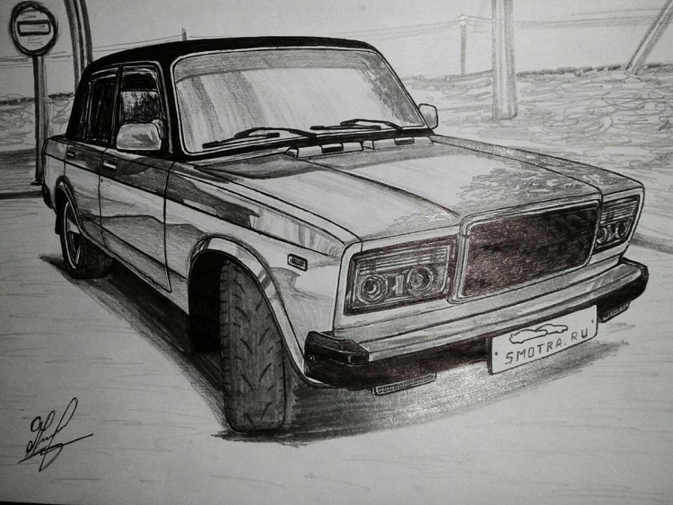 Рисунки машин ВАЗ 2107
