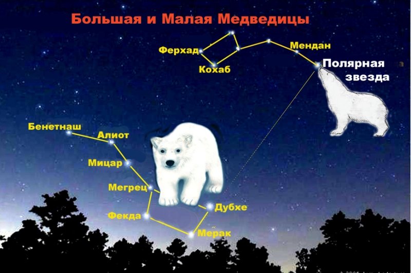Полярная звезда в ковше малой медведицы