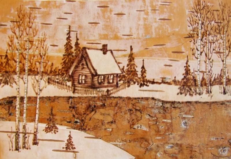 Панно из бересты