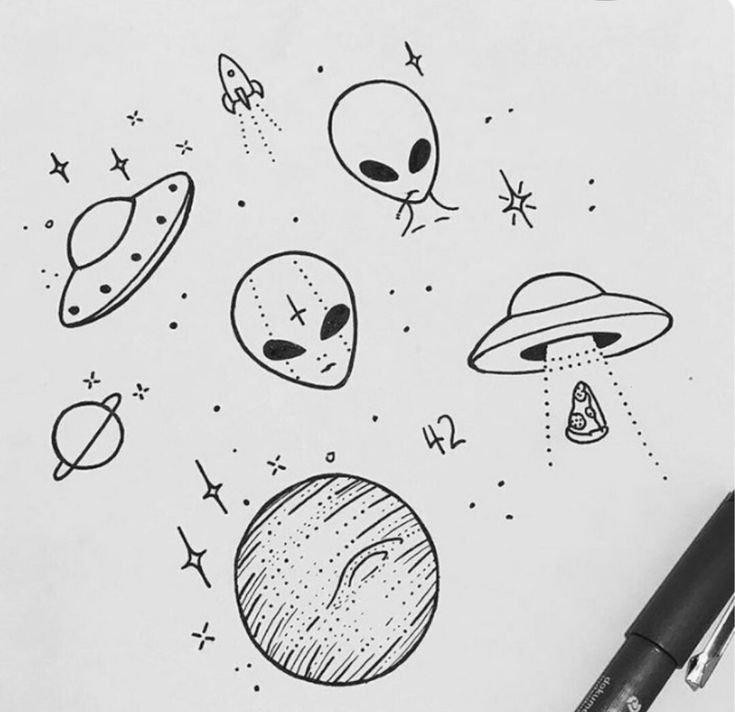 Рисунок космос для срисовки
