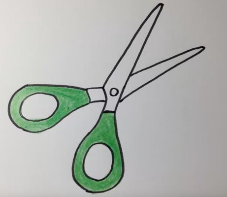 Ножницы рисунок легкий