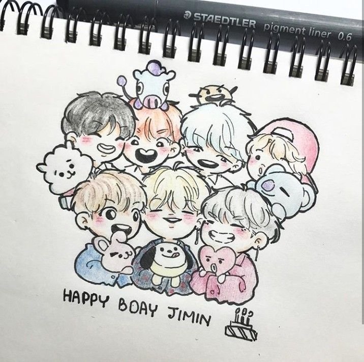 Плакаты BTS нарисованные