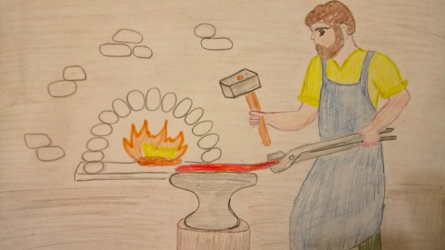 Кузнец рисунок для детей