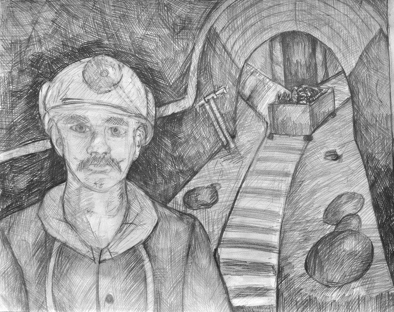Шахтер карандашом