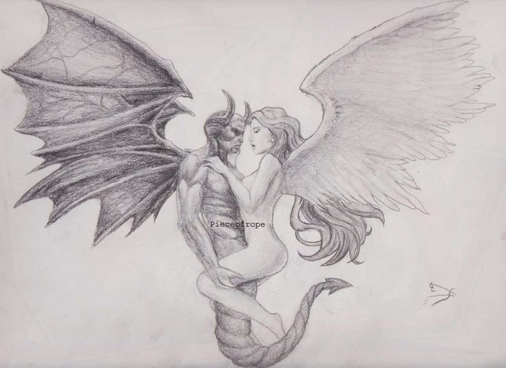 Рисунок ангела и демона