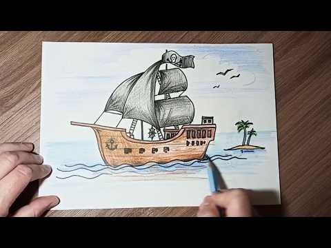 Корабль карандашом
