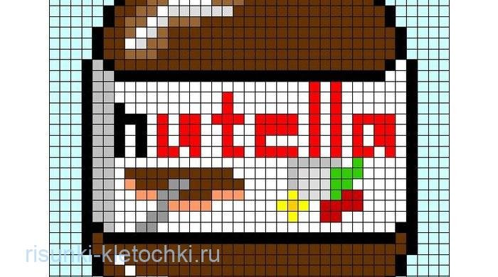 Рисунки по клеточкам Нутелла