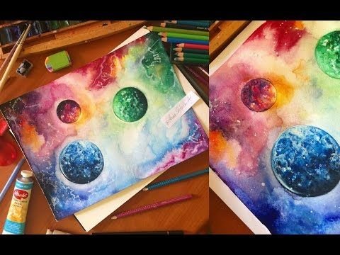 Космос красками для детей