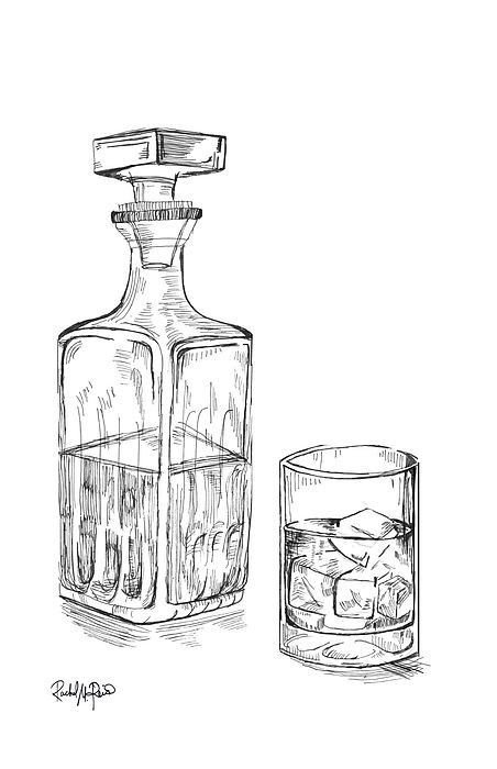 Стеклянные графины рисунок