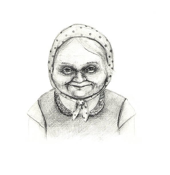 Рисунок бабушки для срисовки