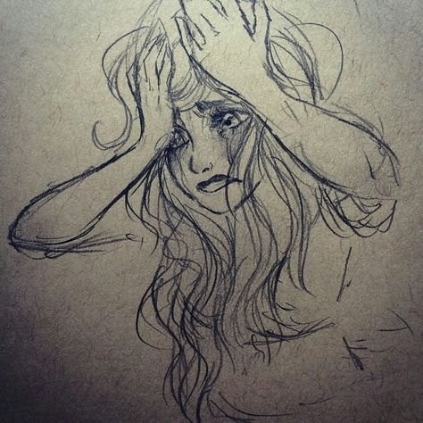 Рисунок плачущей девочки
