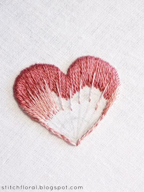 Сердце вышивка гладью