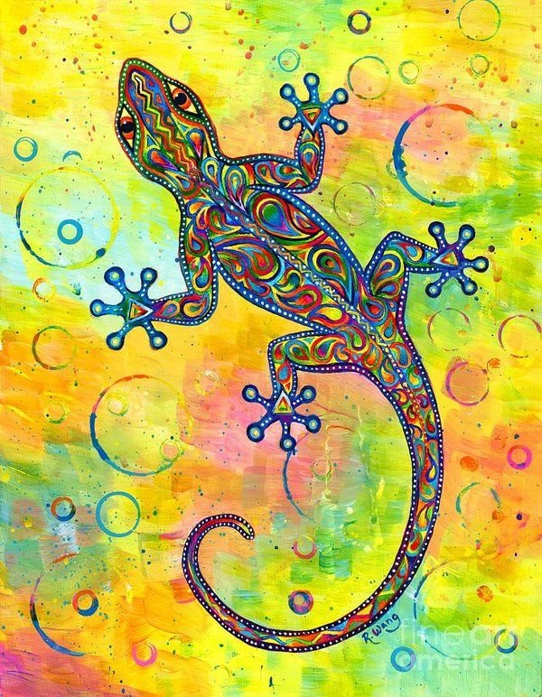Ящерица рисунок