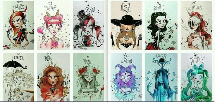 Tim Burton Art знаки зодиака