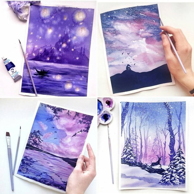 Рисунки акварелью