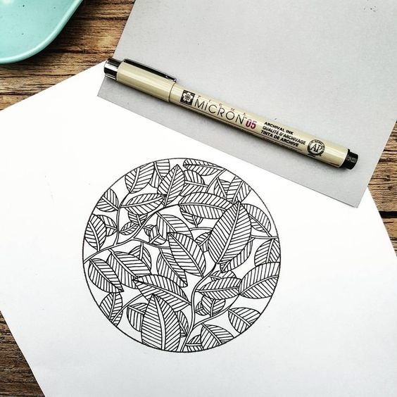 Рисунки чёрной гелевой ручкой
