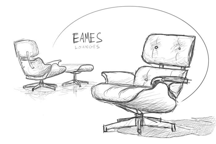 Кресло Eames чертежи Lounge
