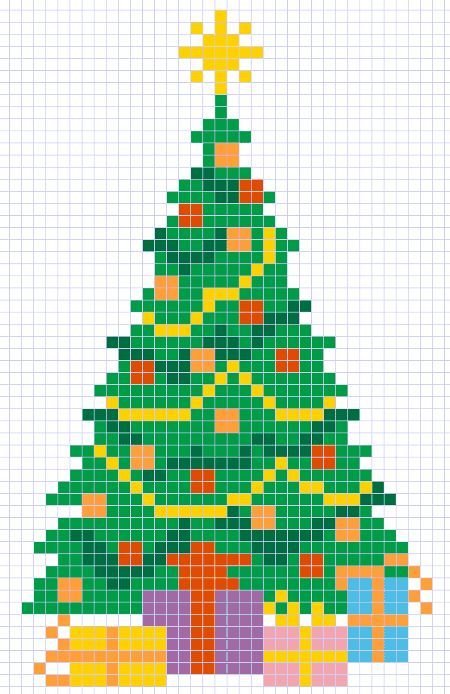 Новогодняя елка по клеткам