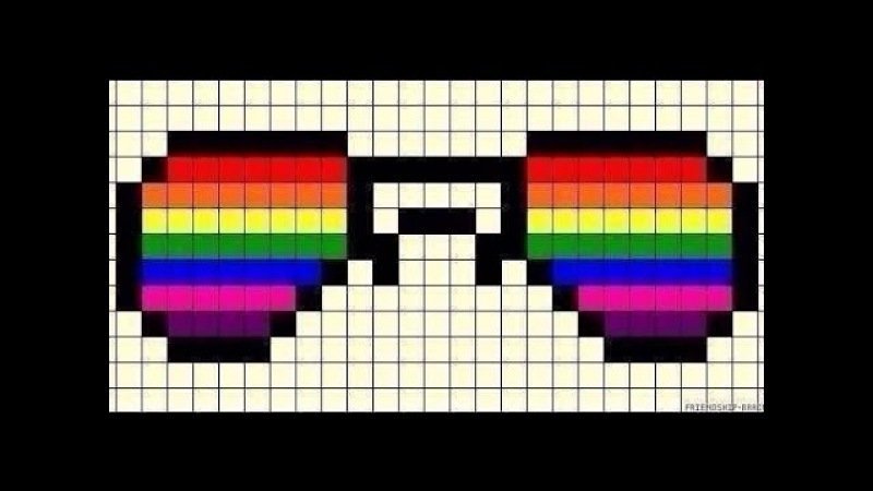 Рисунки по клеточкам радужные
