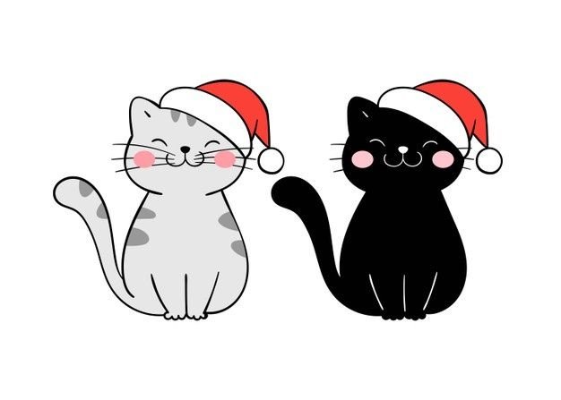 Новогодние мультяшные котята