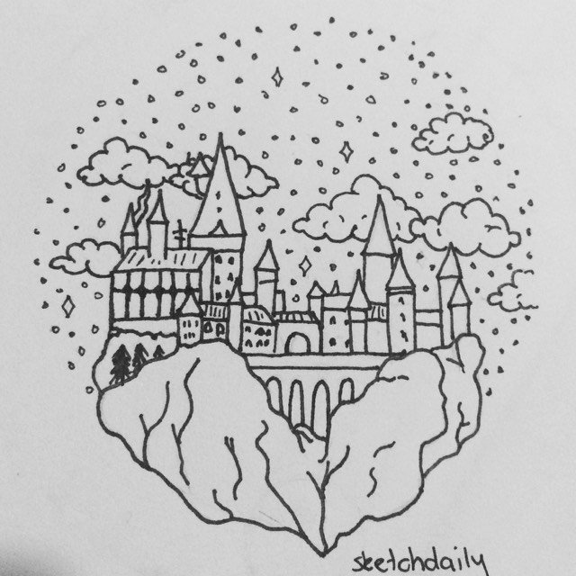 Хогвартс нарисовать