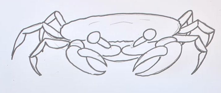 Крабик рисунок карандашом