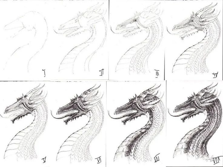 Рисунки драконов карандашом