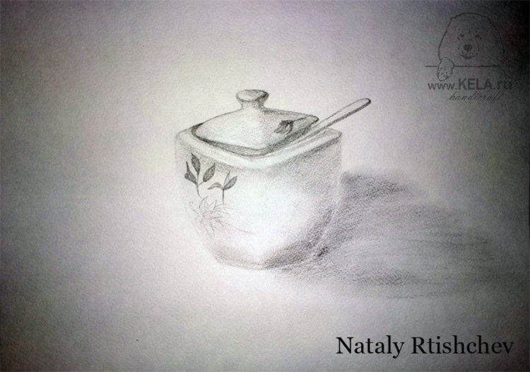 Сахарница рисунок карандашом