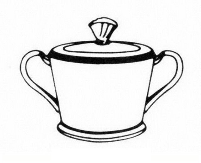 Сахарница контурный рисунок