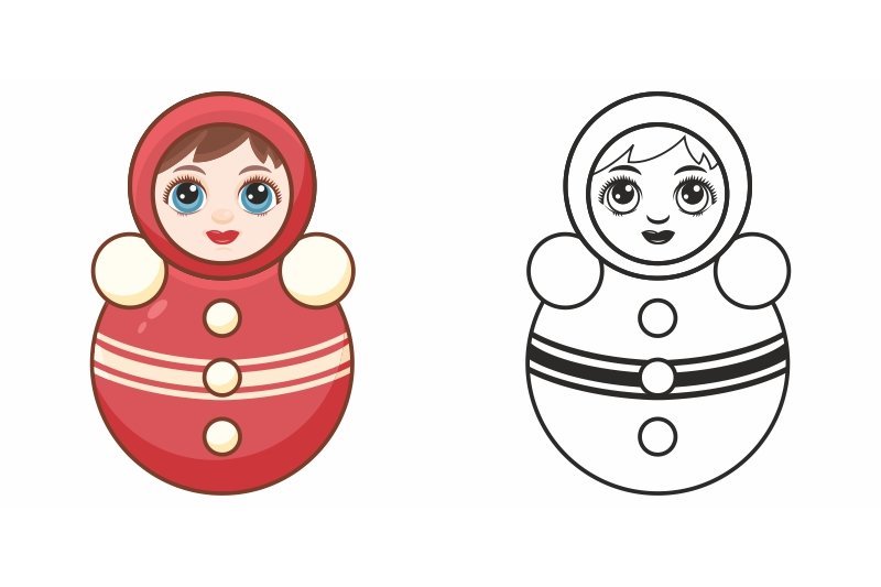 Неваляшка раскраска