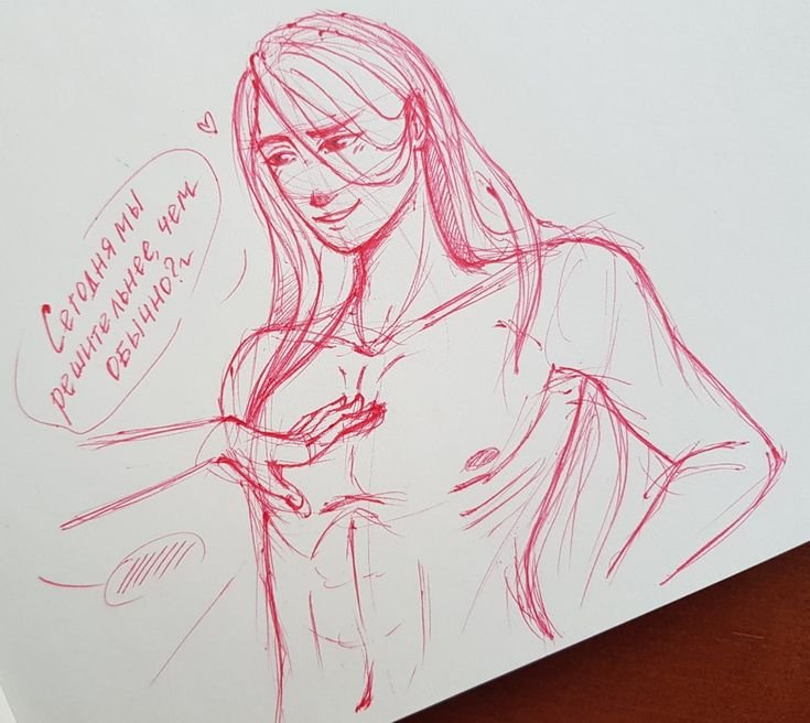 Грудь рисунок ручкой
