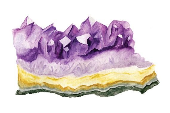 Камни акварелью