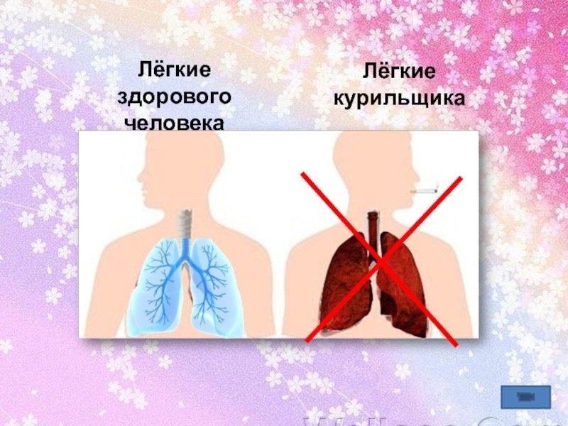 Легкие курильщика и здорового
