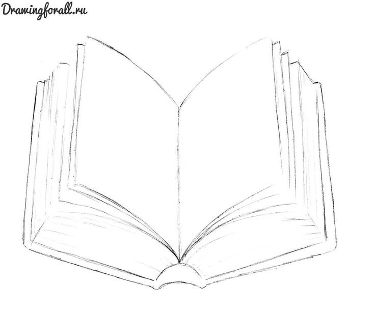 Рисунок книги для срисовки