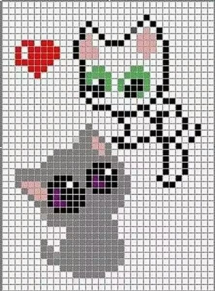 Рисунки по клеткам маленькие