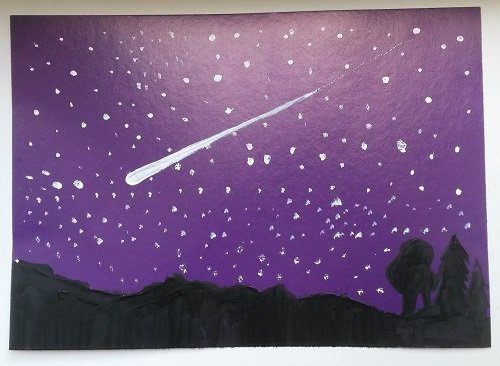 Рисование в детском саду звездное небо