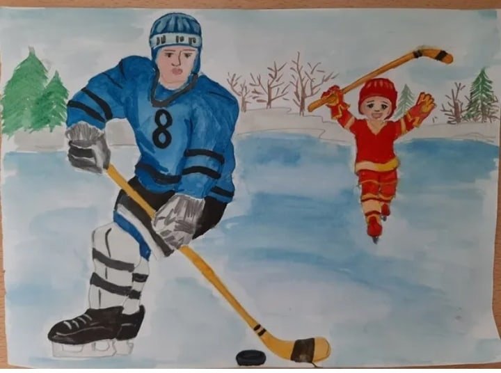 Рисунок на тему хоккей для детей